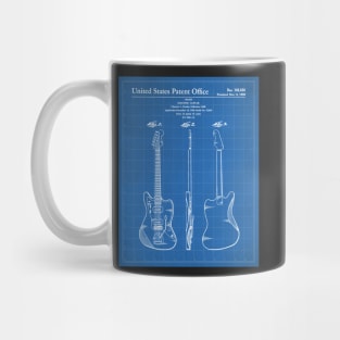 Electric Guitar Patent - Guitarist Music Lover Art - Blueprint Mug